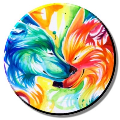 Nuzzling Wolves (needleminder)