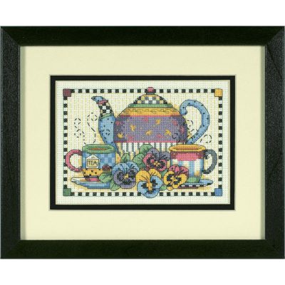 Teatime Pansies (Dimensions Mini Cross Stitch Kit)