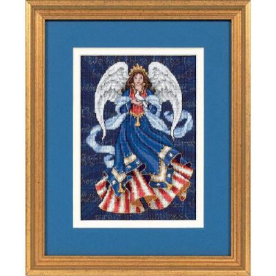 Gold Petite: Counted Cross Stitch Kit: Patriotic Angel