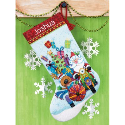 Counted Cross Stitch Kit: Stocking: Santa's Sidecar