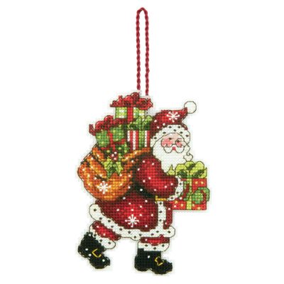 Counted Cross Stitch Kit: Santa with Bag Ornament