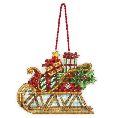Counted Cross Stitch Kit: Sleigh Ornament