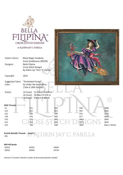Bella Filipina Designs BF039 - Greta Goldbroom - Image 2