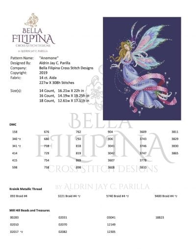 Bella Filipina Designs BF013 - Anemone - Image 2