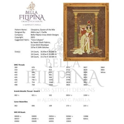Bella Filipina Designs BF026 - Cleopatra, Queen of the Nile - Image 2