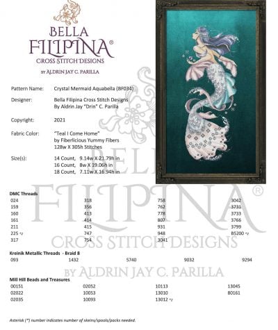 Bella Filipina Designs BF034 - Crystal Mermaid Aquabella - Image 2
