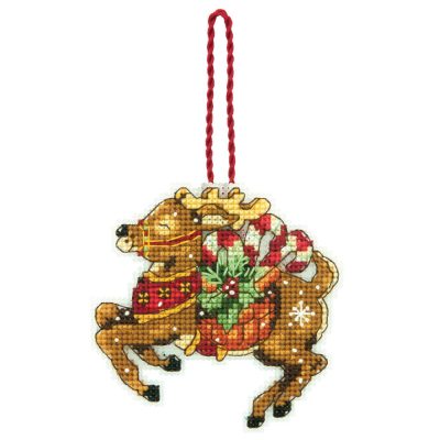 Counted Cross Stitch Kit: Reindeer Ornament