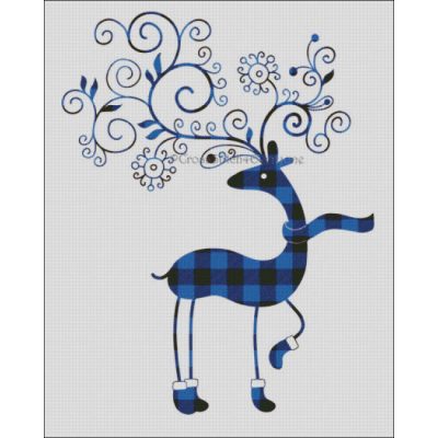 Buffalo Plaid Blue Deer