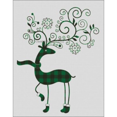 Buffalo Plaid Green Deer