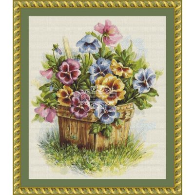 Basket of Pansies (MINI) (TCSS)