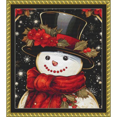 Black and Red Snowman (CROP - MINI) (Unique Art Factory)