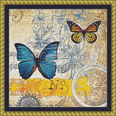 Butterfly Collage (CROP 1 - MINI) (vintage art)