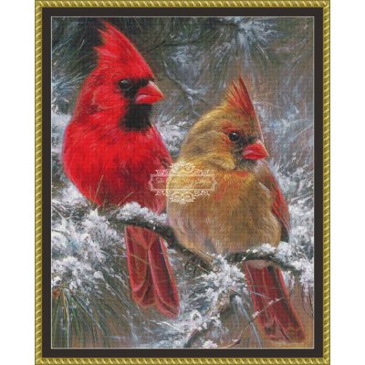 Cardinals in a Christmas Tree (Abraham Hunter)