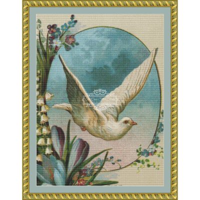 Dove in Flight (vintage art)