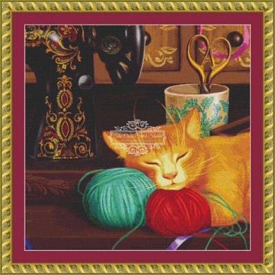 Sewing Room Cat (CROP 2 - MINI) (Marharyta Y)