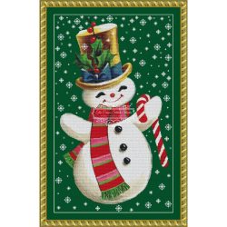 Smiling Snowman (MINI) (vintage art)