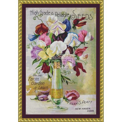 Sweet Peas in Vase (vintage art)