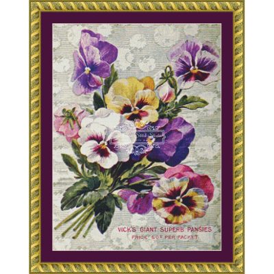 Vick's Pansy Seeds (MINI) (vintage art)