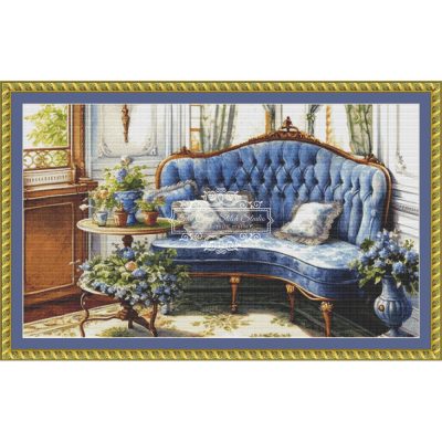 Victorian Parlor - Blue Velvet (CROP) (Designs by Anna)