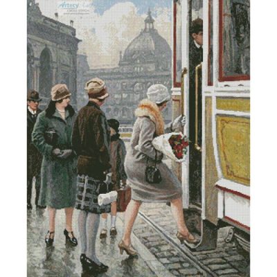 At the Tram Stop (Paul Gustave Fischer)