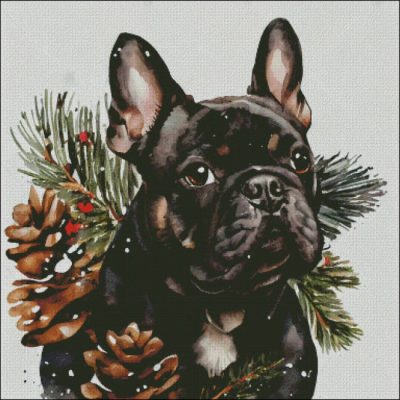 Festive Black French Bulldog (Enliven Designs)