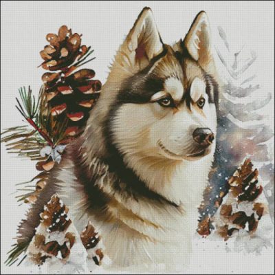 Festive Siberian Husky (Enliven Designs)