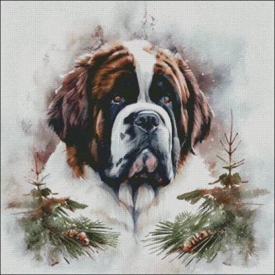 Festive St. Bernard (Enliven Designs)