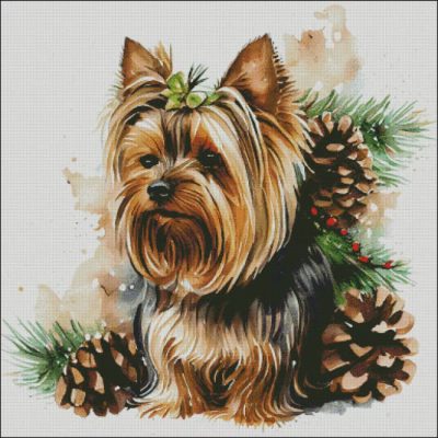 Festive Yorkshire Terrier (Enliven Designs)
