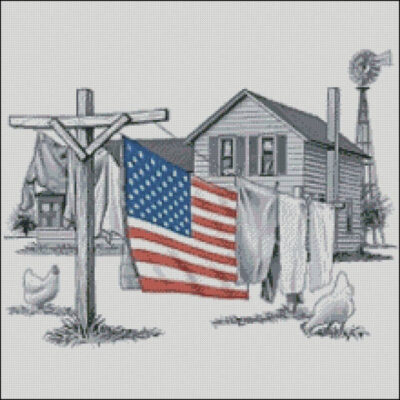 Patriotic Clothesline (Public Domain or Stock Art (Licenced))