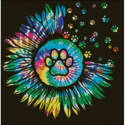 Psychedelic Paw Prints (Cross Stitch 4 Everyone)