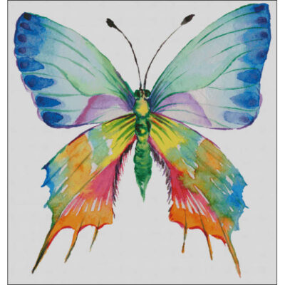 Watercolor Neon Butterfly (Public Domain or Stock Art (Licenced))