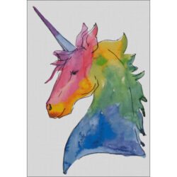 Watercolor Rainbow Unicorn (Public Domain or Stock Art (Licenced))