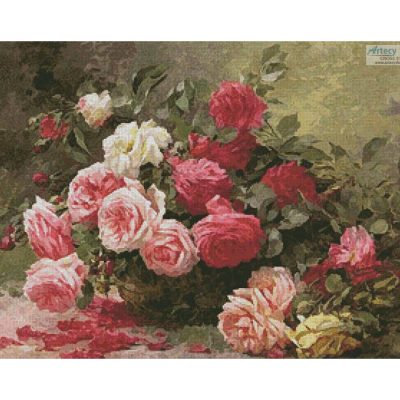 Basket of Roses Painting (Albert Tibule Furcy de Lavault)