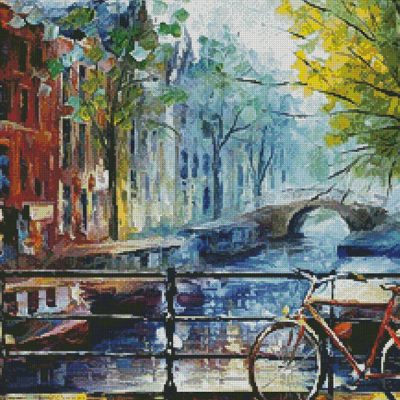 Bicycle in Amsterdam (Leonid Afremov)