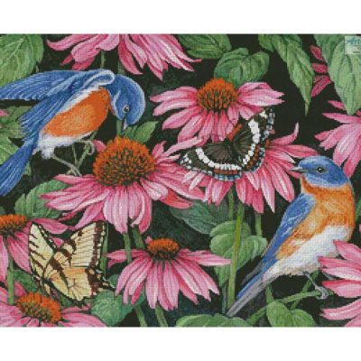 Bluebirds and Coneflowers (Lorraine Ryan)