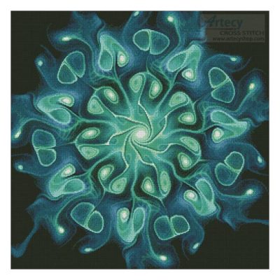 Blue Green Abstract Flower (Jennifer Olschefski)