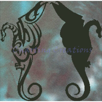 Dual Dragons Silhouette (Charting Creations)