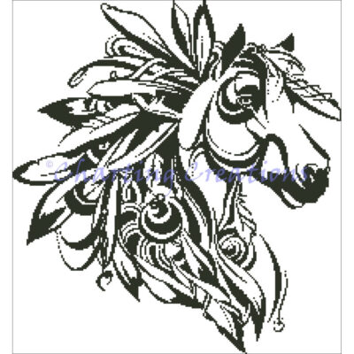 Feathered Horse Silhouette (Charting Creations)
