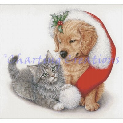 Festive Puppy And Kitten (Kathy Goff)