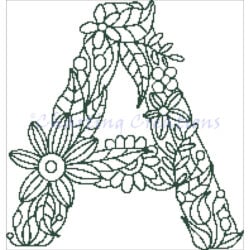 Letter A - Floral (Charting Creations)