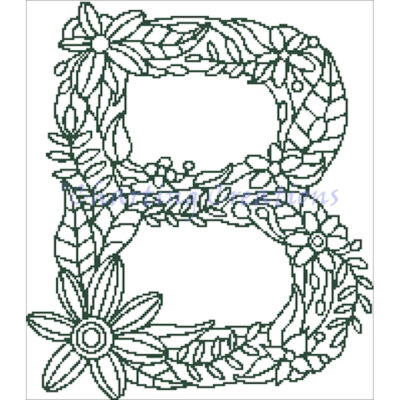 Letter B - Floral (Charting Creations)