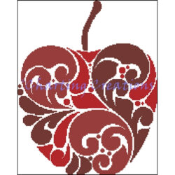 Red Apple Silhouette (Charting Creations)