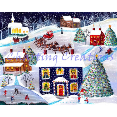 Santa And Reindeer On Christmas Eve (Cheryl Bartley)