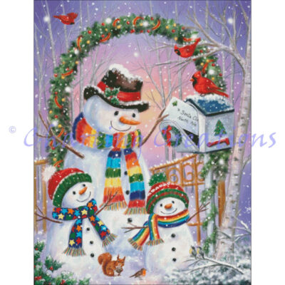 Snowman Family Posting A Letter (Makiko)