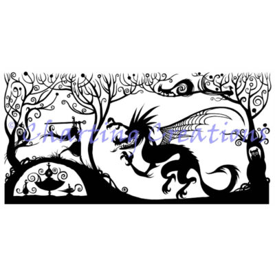The Princess And The Dragon Silhouette  Large (Charting Creations)