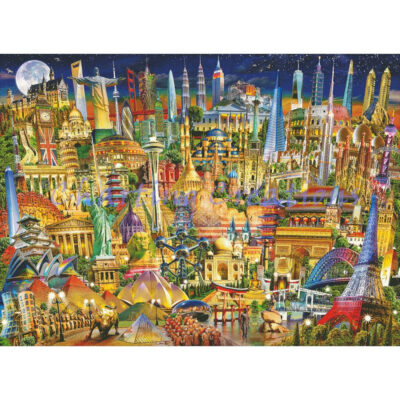 World Landmarks At Night Large (Adrian  Chesterman)