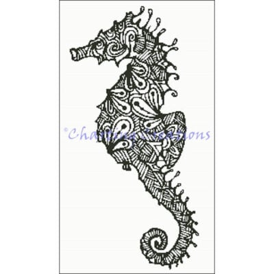 Zentangle Seahorse Silhouette (Charting Creations)