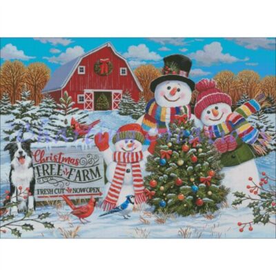 Christmas Tree Farm With Snow Family Greeters (William Vanderdasson)