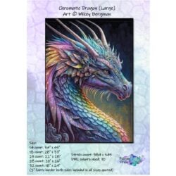 Chromatic Dragon (large) (Mikey Bergman/Paine Free Crafts) - 25 count EC ready-to-ship kit (PDF + Printed chart included)