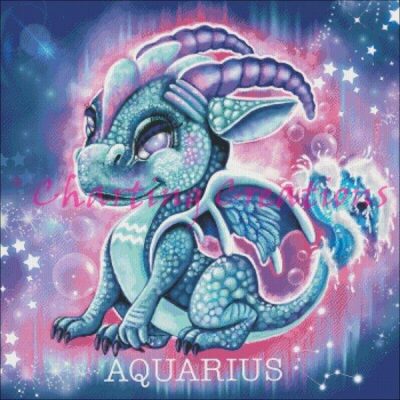 Zodiac Lil Dragonz Aquarius (Sheena Pike Art And Illustration)